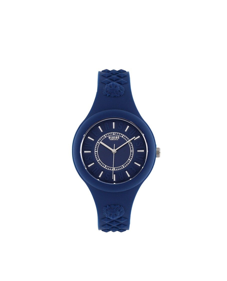 Versus Versace 39Mm Blue Case Strap Watch With Enamel Dial