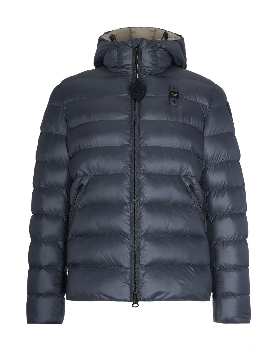 Blauer Padded Micro-Rip Nylon Jacket With Adjustable Hood