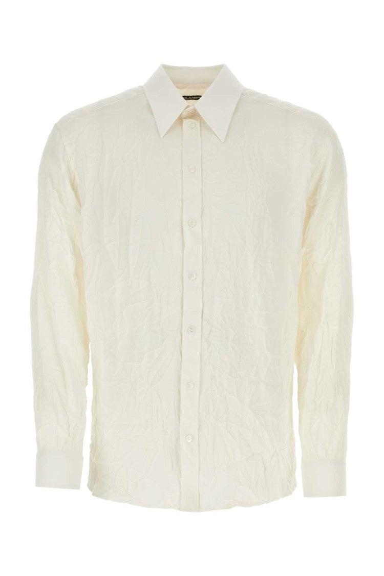 Dolce & Gabbana Ivory Stretch Silk Shirt