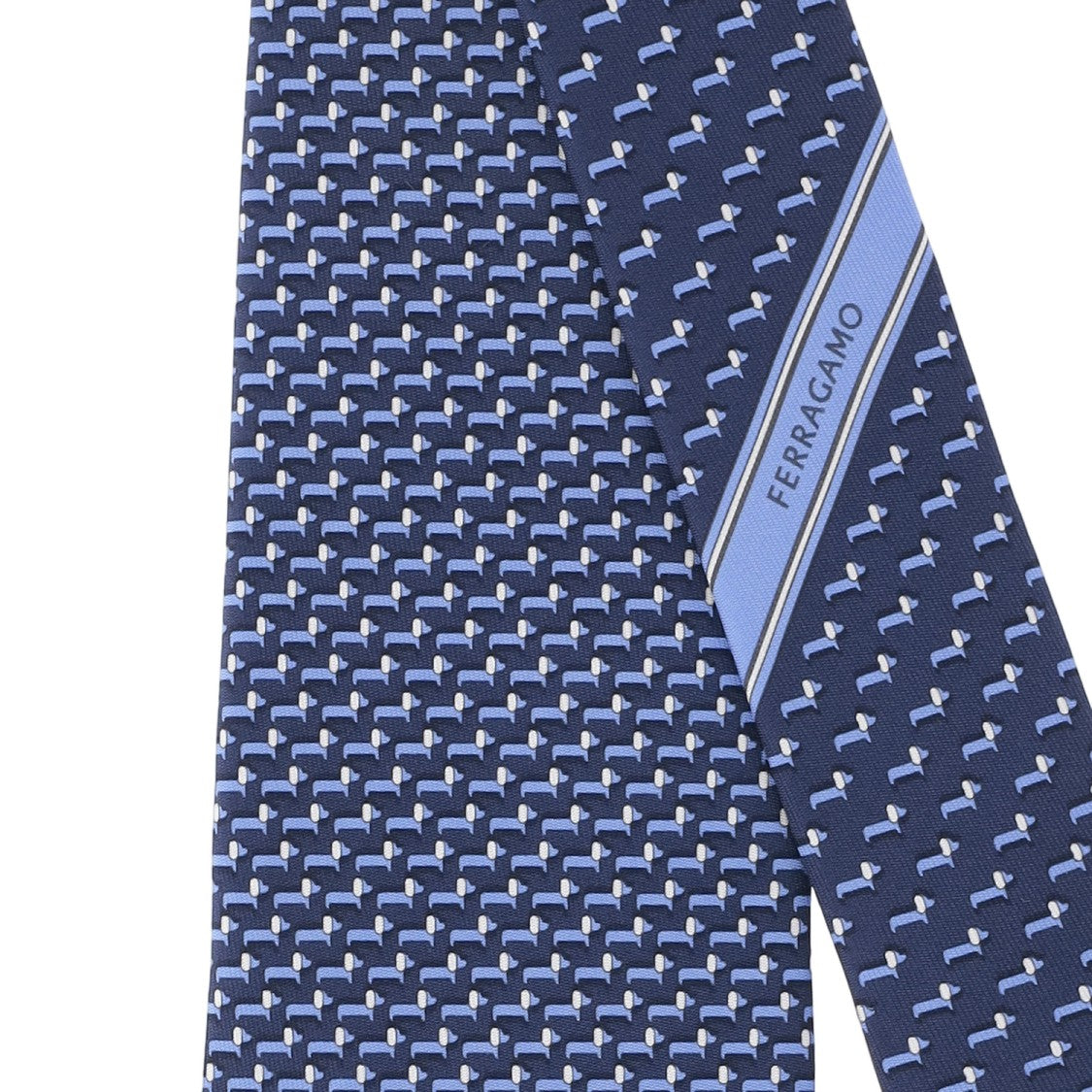 Salvatore Ferragamo Silk Tie With All-Over Geometric Pattern