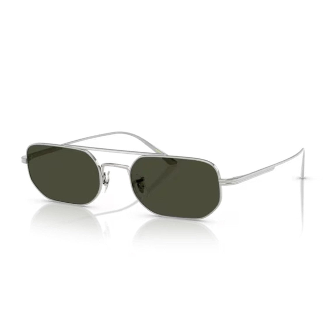 Oliver Peoples Argento Metal Rectangular Pilot Sunglasses