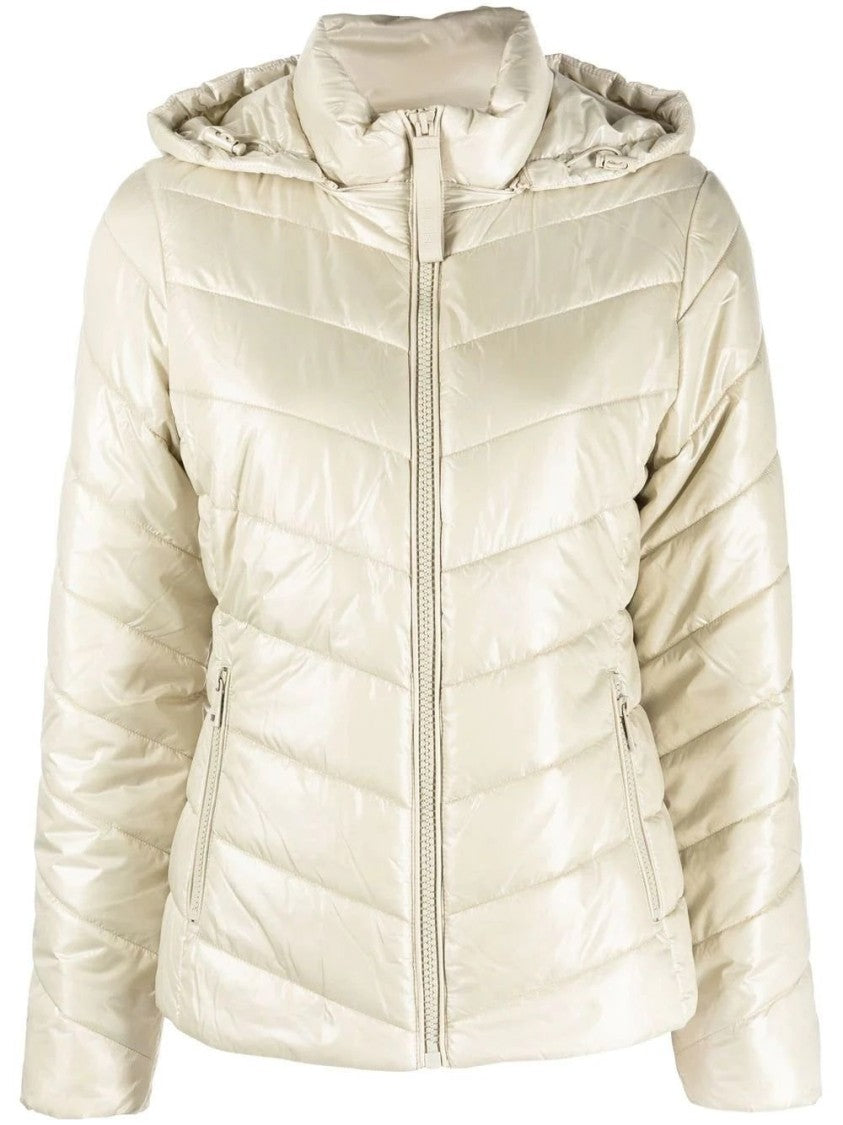 Calvin Klein Quilted Grey Puffer Jacket With Hood