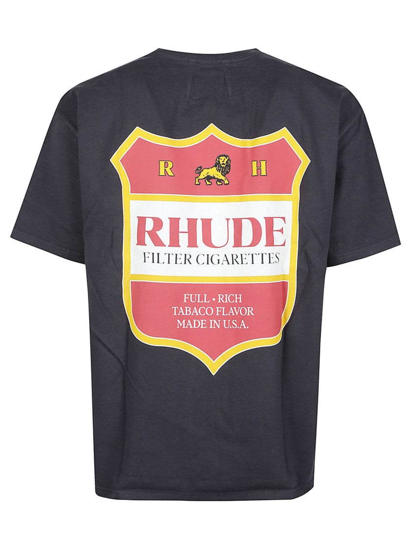 Rhude Black Filtaro Crest Graphic Cotton T-Shirt