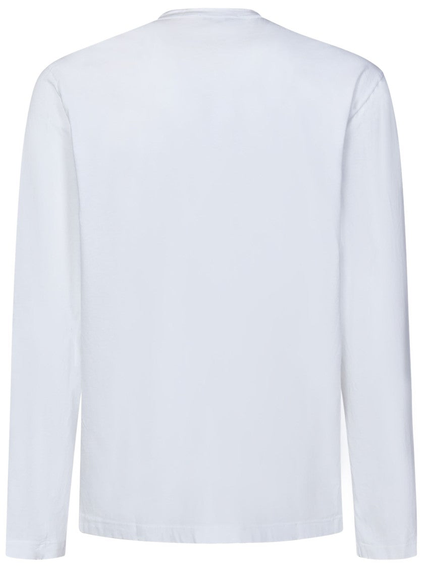 James Perse Long-Sleeved T-Shirt In Garment-Dyed White