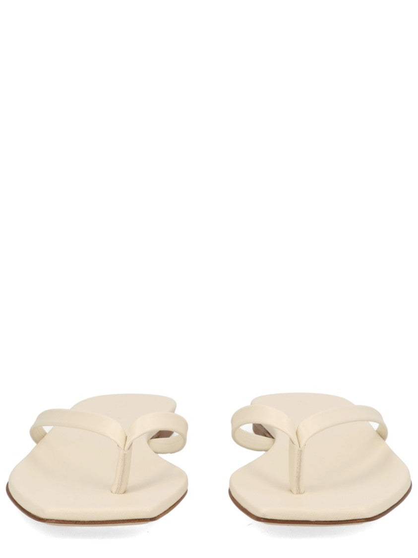 Aeydē Neutral Renee Square Toe Nappa Sandals