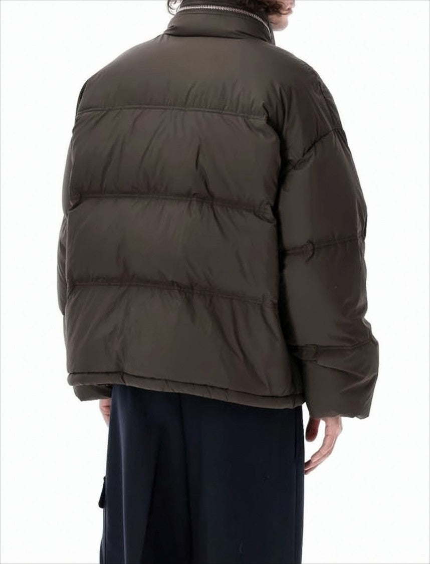 Ami Boxy Cropped Puffer Jacket With Matte Finish