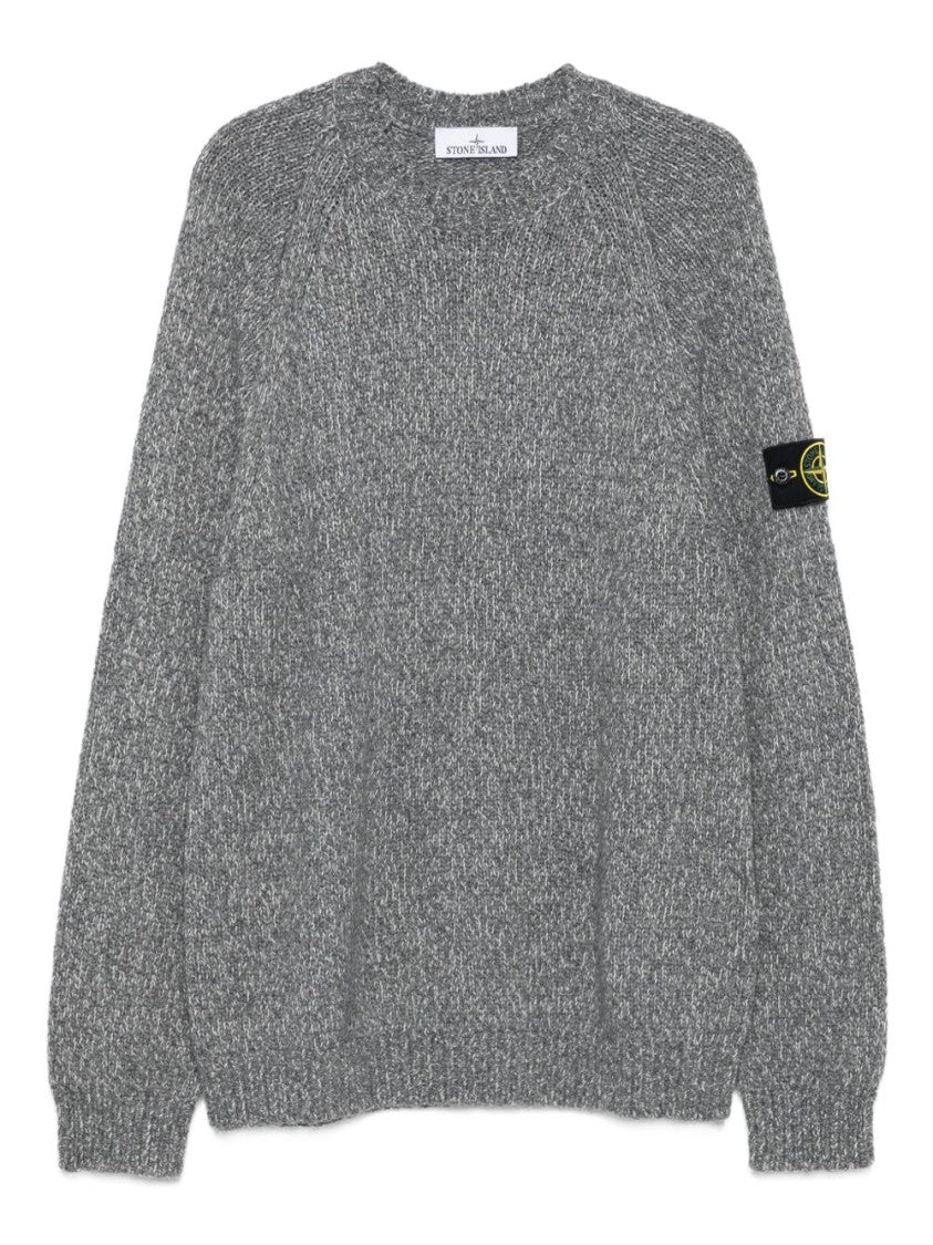 Stone Island Textured Knit Gray Sweater