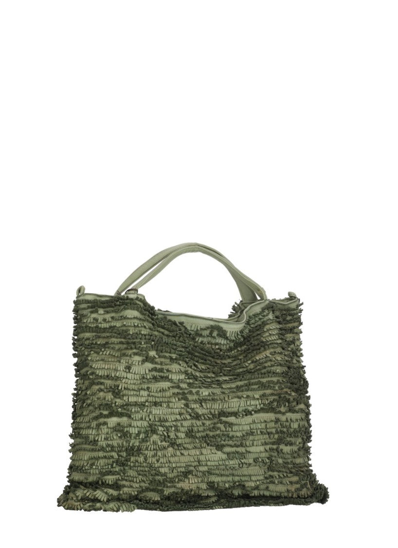 Majo Textured Green Majo Leather Fetovaia Bag