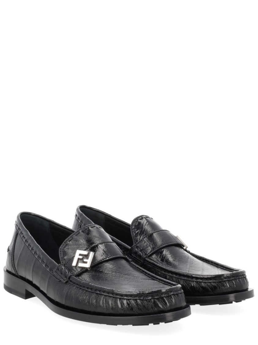 Fendi Missina Textured Leather Loafers