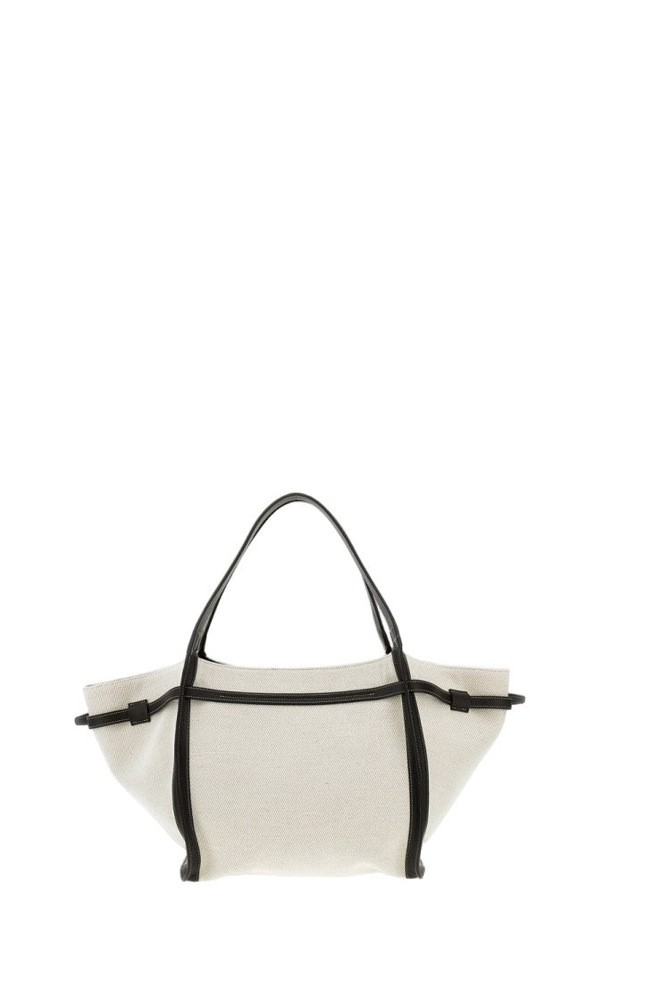 Tod's White Medium Fabric Shopping Bag