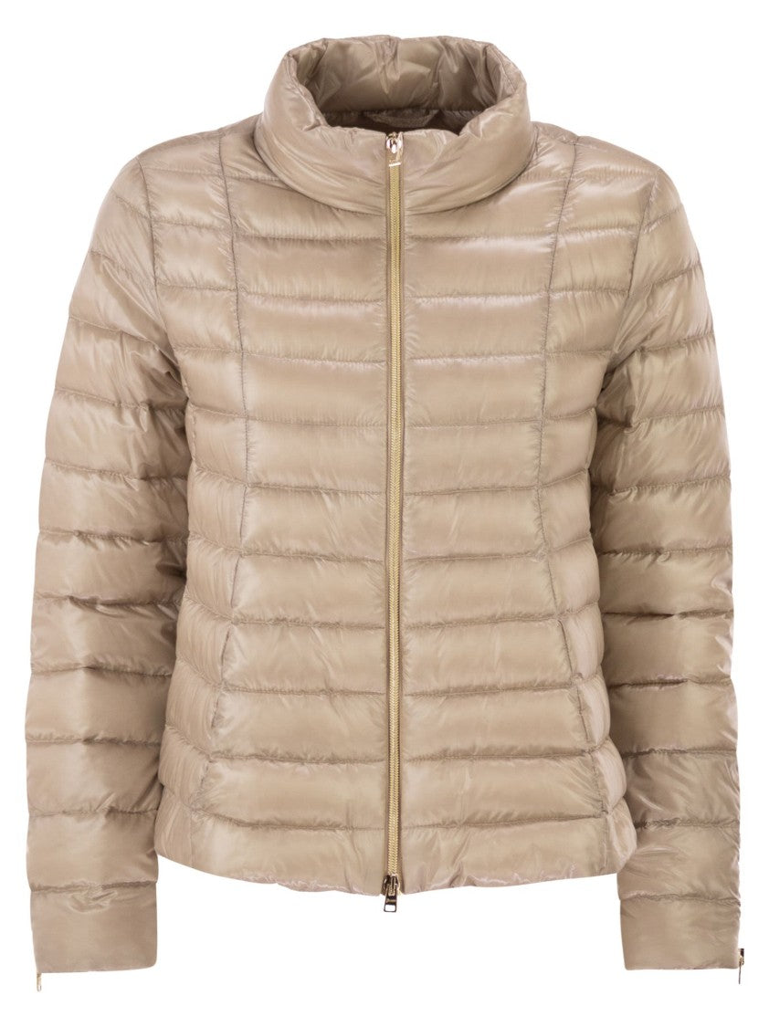 Herno Ultra-Light Satin Down Jacket With Flared Back