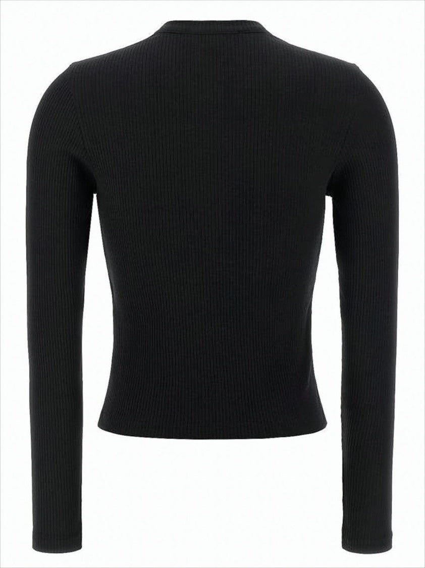 Maison Kitsuné Ribbed Cropped Cardigan With Button-Down Front