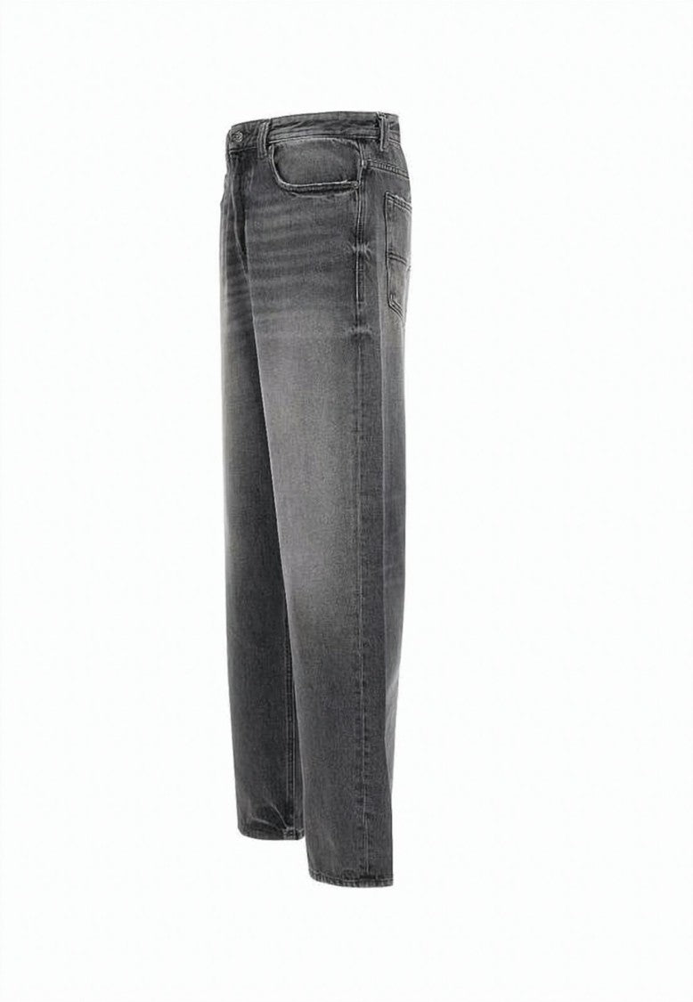 Diesel Relaxed Fit Faded Grey Denim Pants With Five-Pocket Design