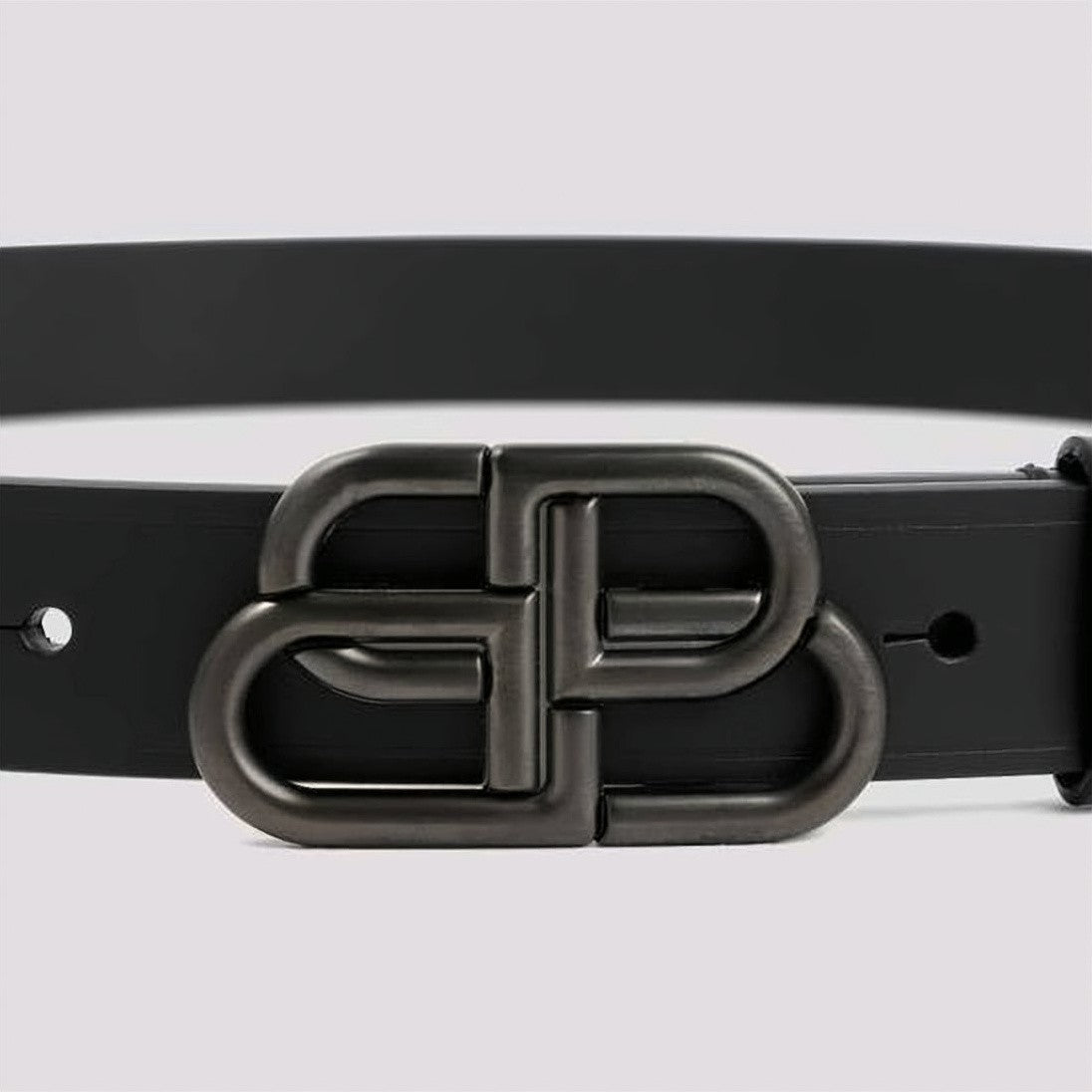 Balenciaga Interlocking Double-B Buckle Leather Belt
