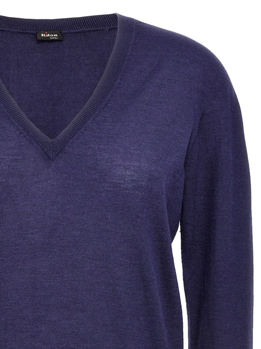 Kiton V-Neck Cashmere And Silk Sweater