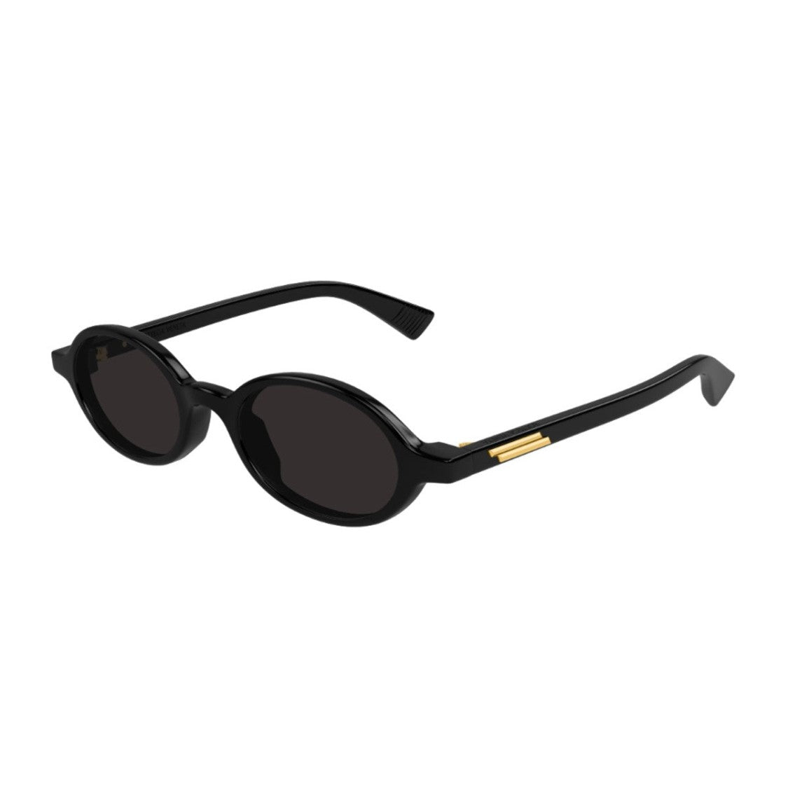 Bottega Veneta Black Linea Ribbon Acetate Oval Sunglasses