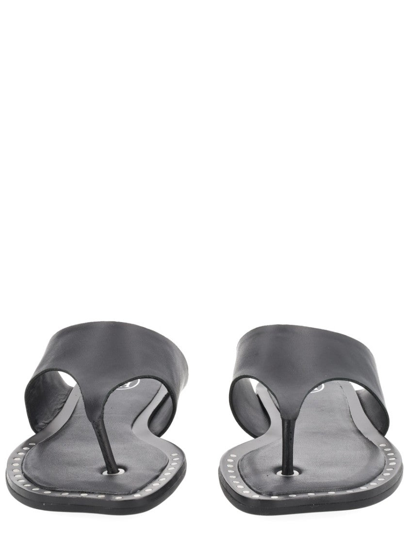 Ash Genius Leather Studded Thong Sandals
