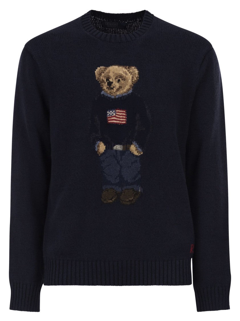 Polo Ralph Lauren Bear Polo Shirt In Cotton And Linen