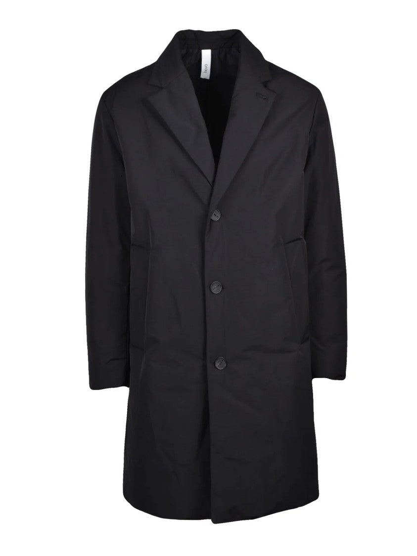 Hevo Padded Cassano Overcoat With Structured Silhouette And Classic Lapel