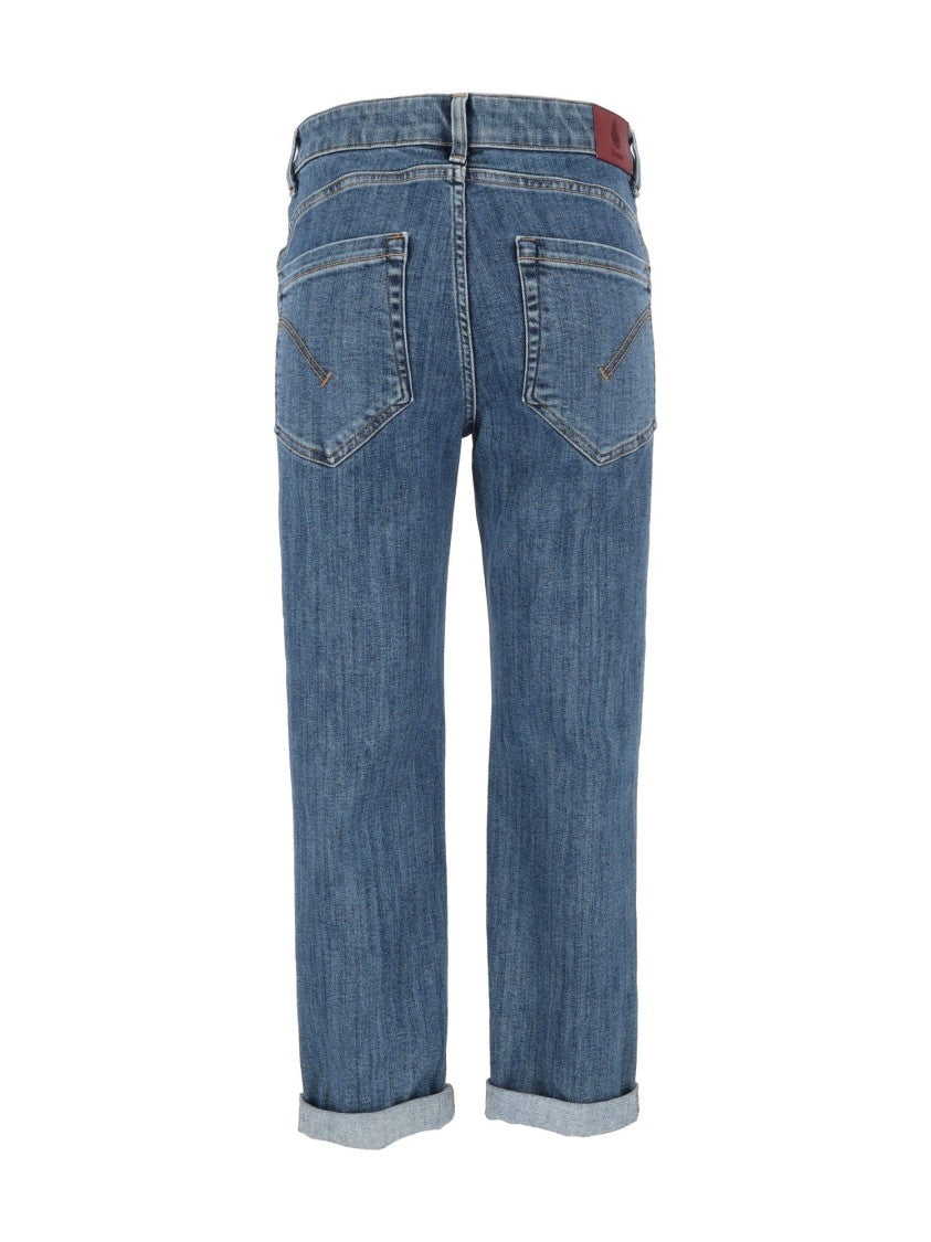 Dondup Blue Koons Gioie Carre Rolled Cuff Straight-Leg Jeans