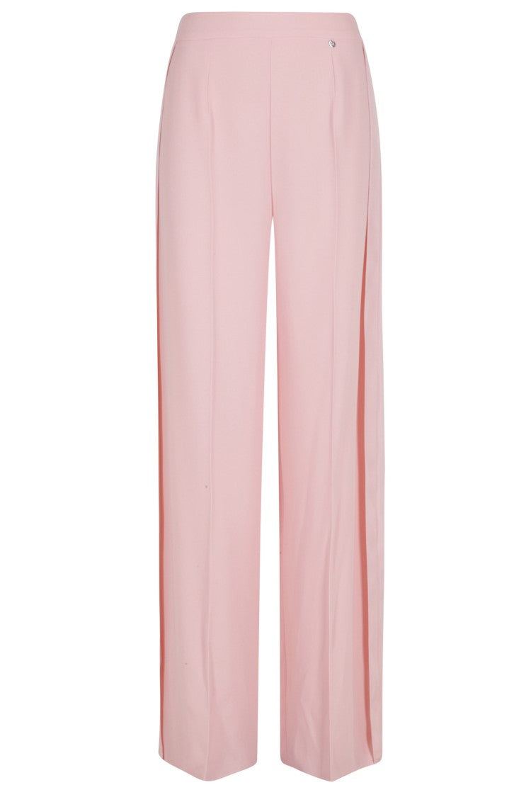 Nissa Pink Palace Side Darts Back Zip Polyester Wide-Leg Trousers