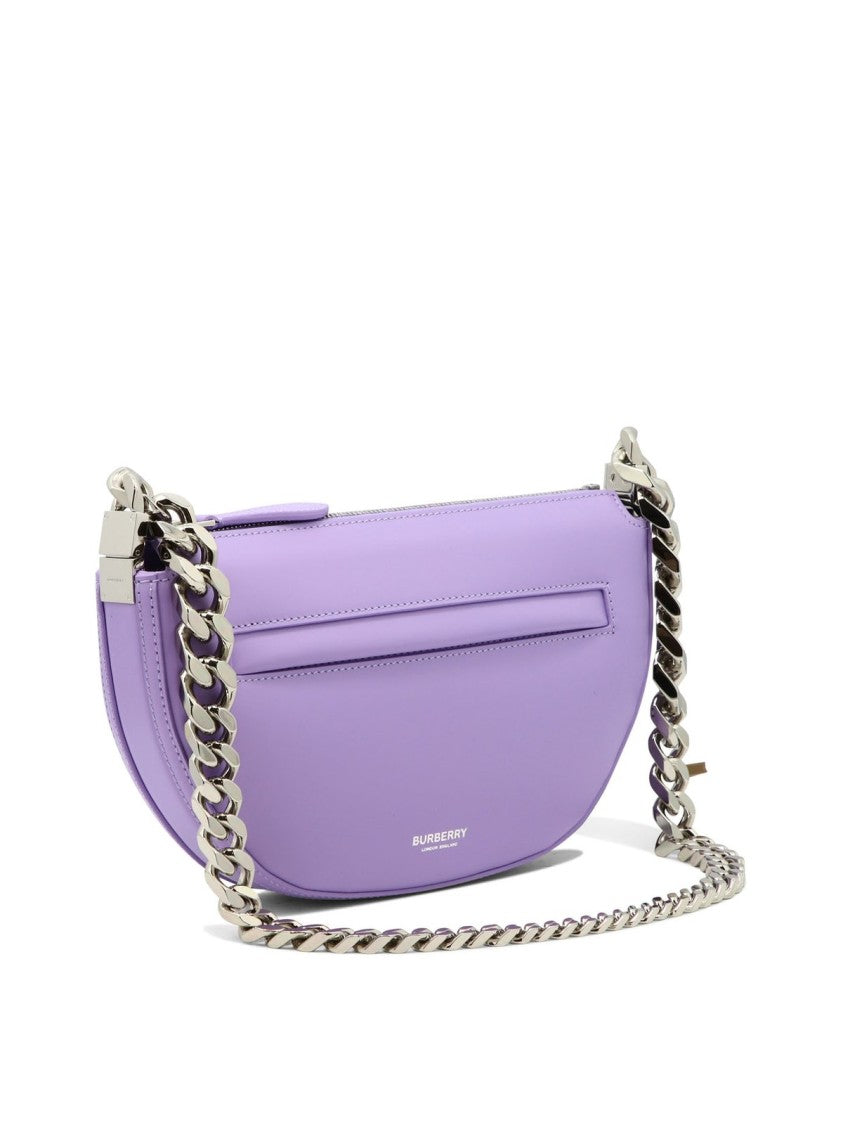 Burberry Half-Moon Calf Grain Leather Bag