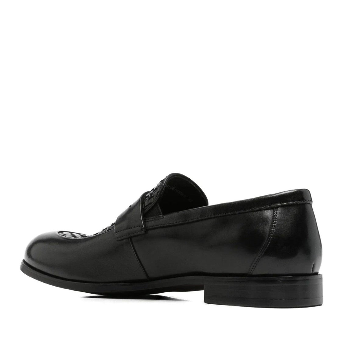 Alberto Gozzi Black Woven Leather Accents Low-Profile Leather Flats