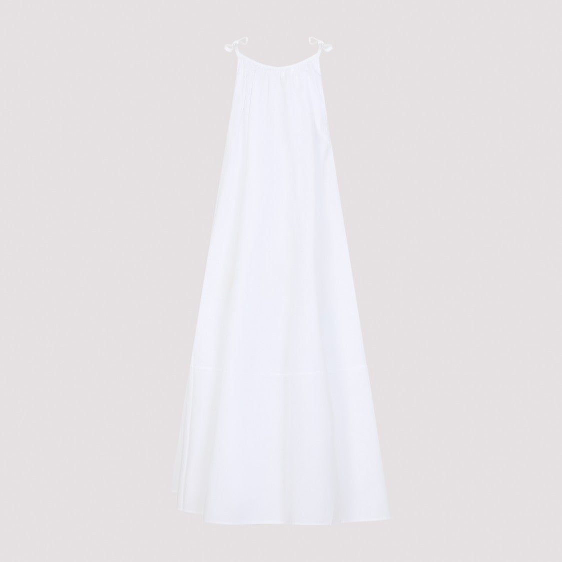 Co Gathered Neckline Maxi Dress In Breathable Cotton