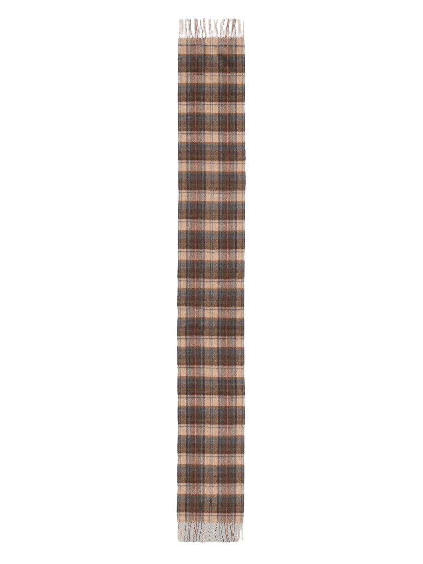 Polo Ralph Lauren Plaid Fringed Wool-Blend Scarf