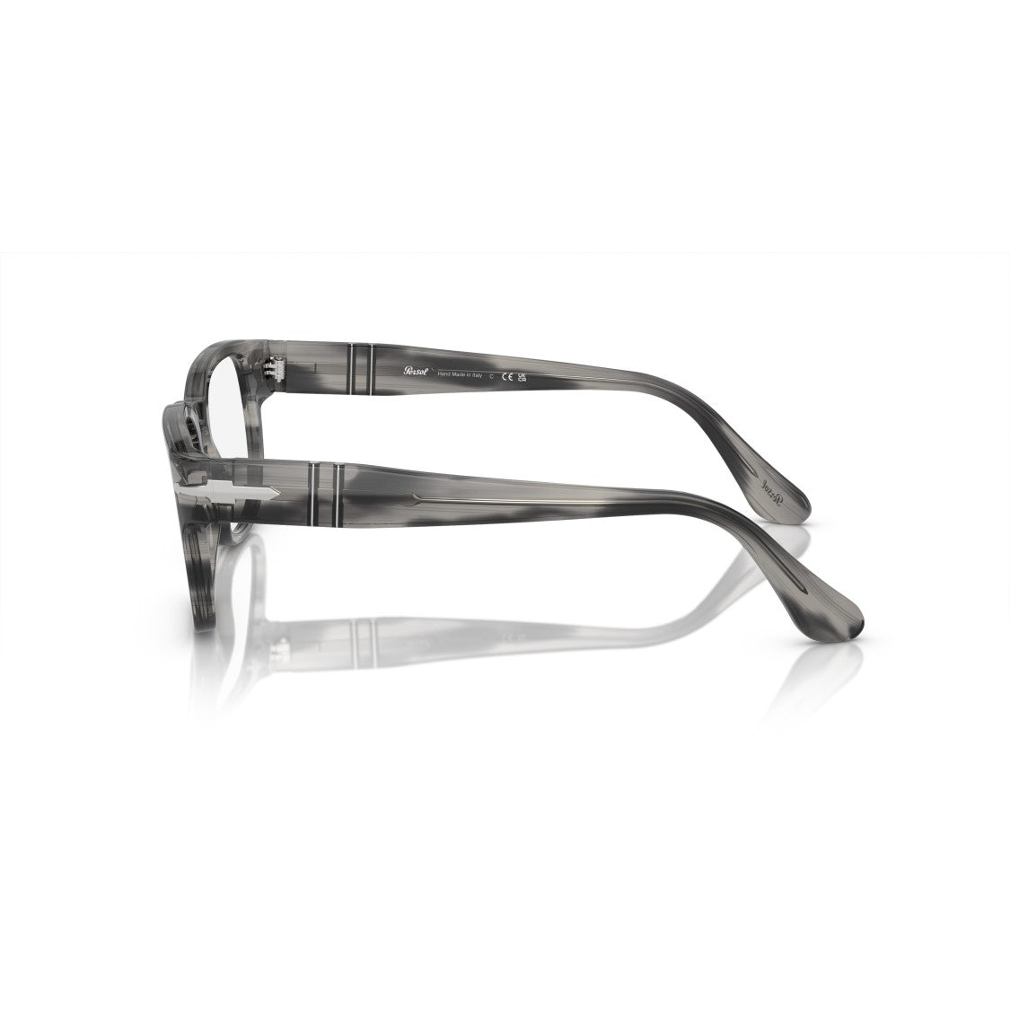 Persol 0Po3334v Translucent Acetate Rectangular Eyeglasses With Metallic Details