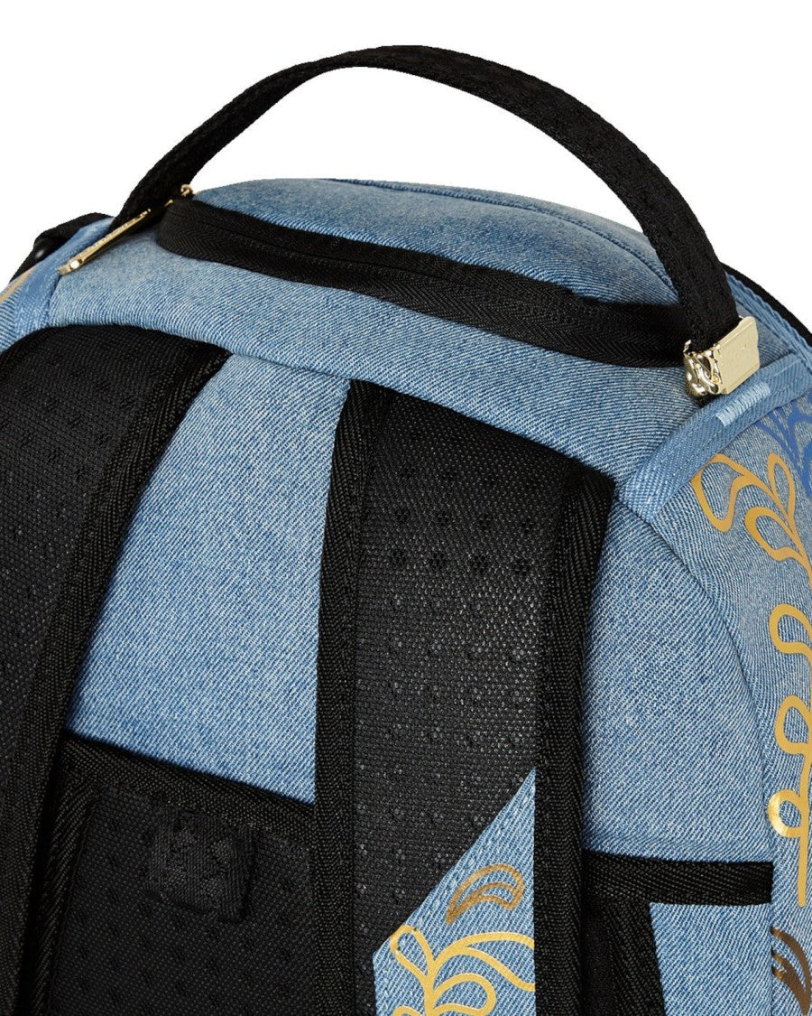 Sprayground Denim-Texture Backpack