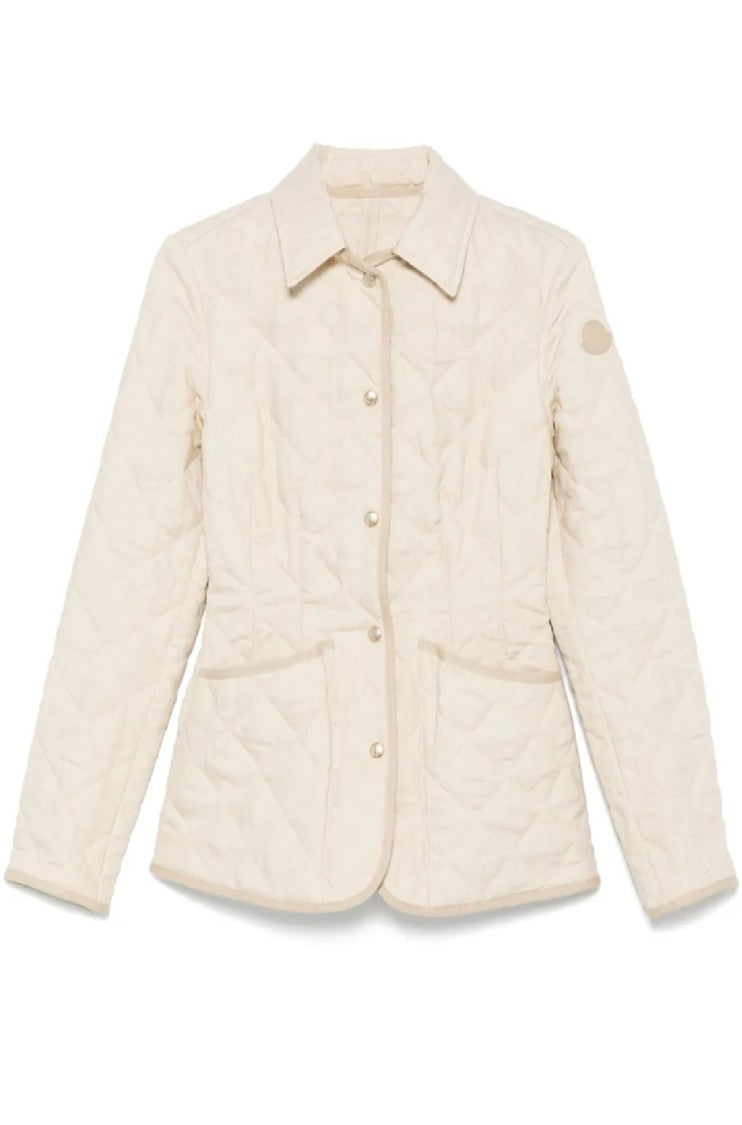 Moncler Quilted Flax Uzes Jacket With Classic Collar