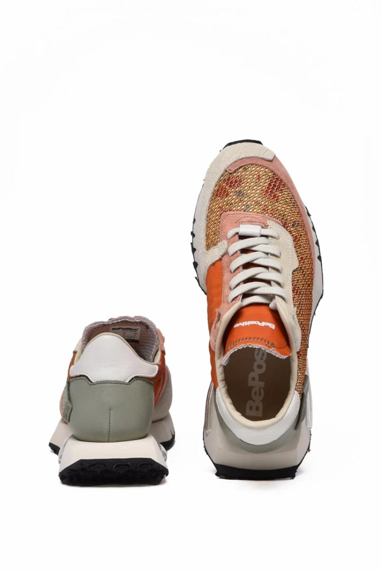 Be Positive Leather/Polyester Sneakers - Orange