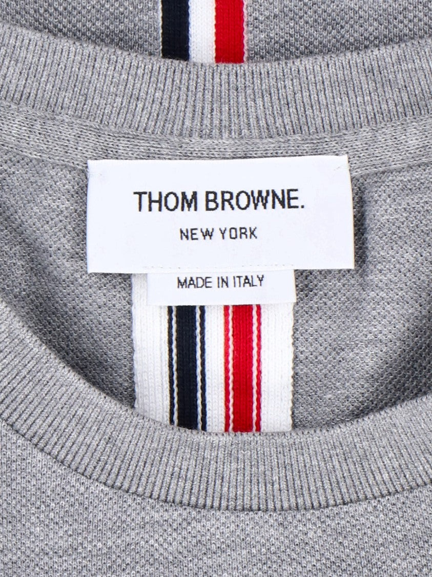 Thom Browne Grey Adjustable Logo Cotton T-Shirt