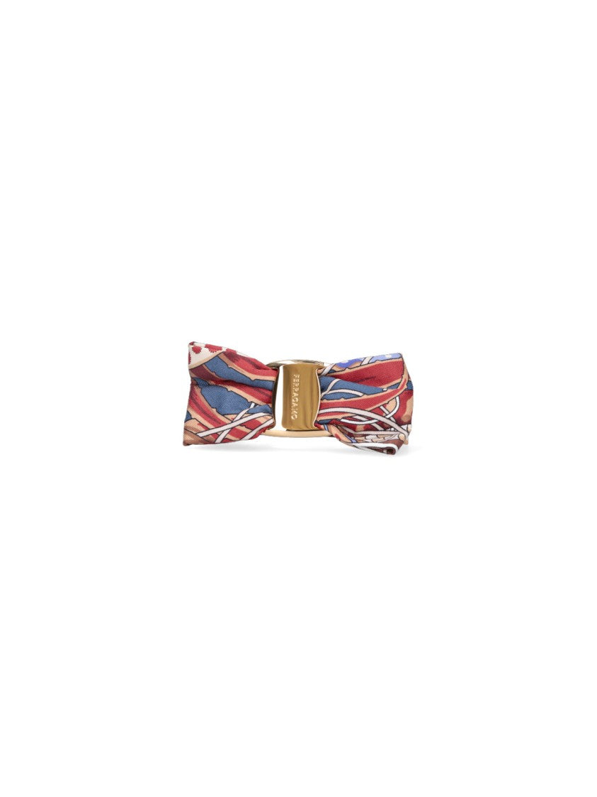 Ferragamo Multicolor Silk And Cotton Bow Hair Clip