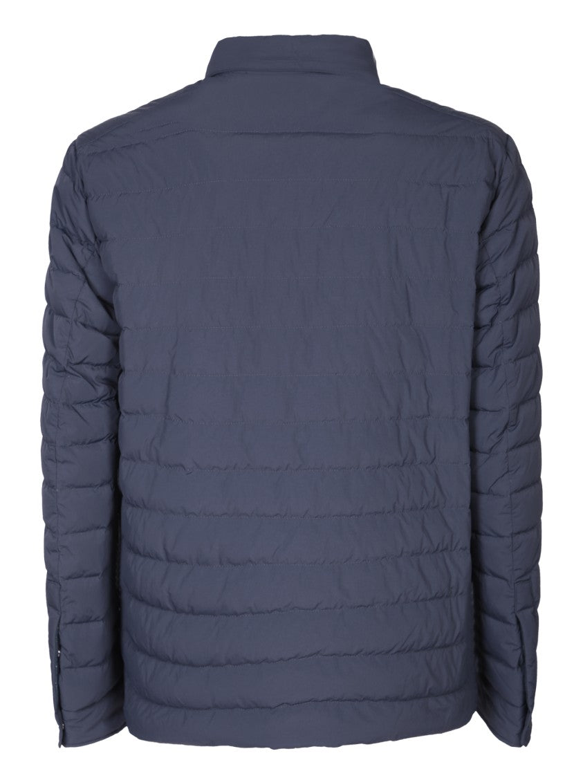 Herno Sovracamicia Down Jacket With Shirt Neck And Press-Stud Fastening