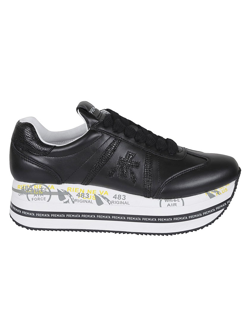 Premiata Maxi Sole Sneakers With Embossed Reptile-Effect Logo