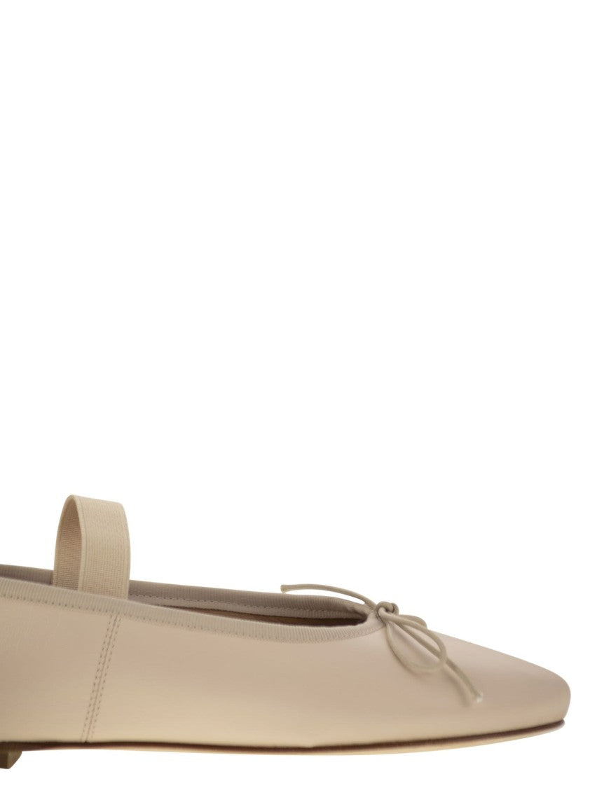 Anniel Leather Ballerina And Elastic Band