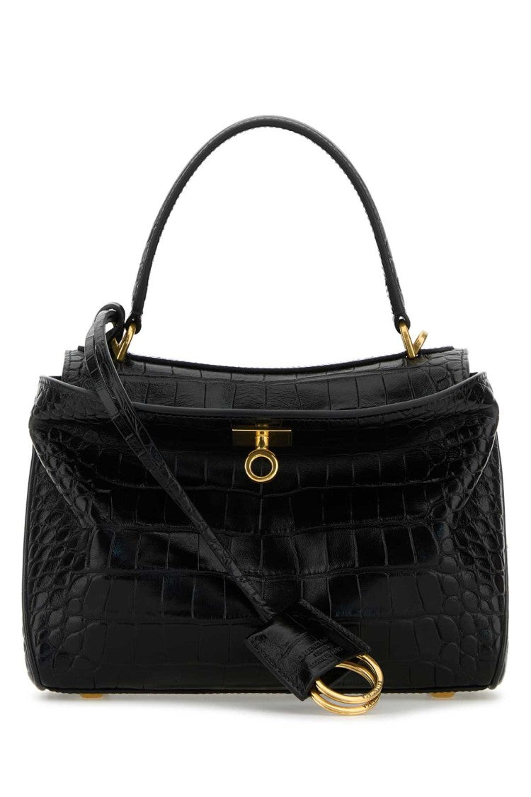 Balenciaga Black Leather Mini Rodeo Handbag