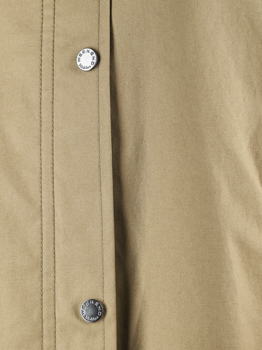 Max Mara Relaxed Fit Jacket With Contrasting Leather Neckline