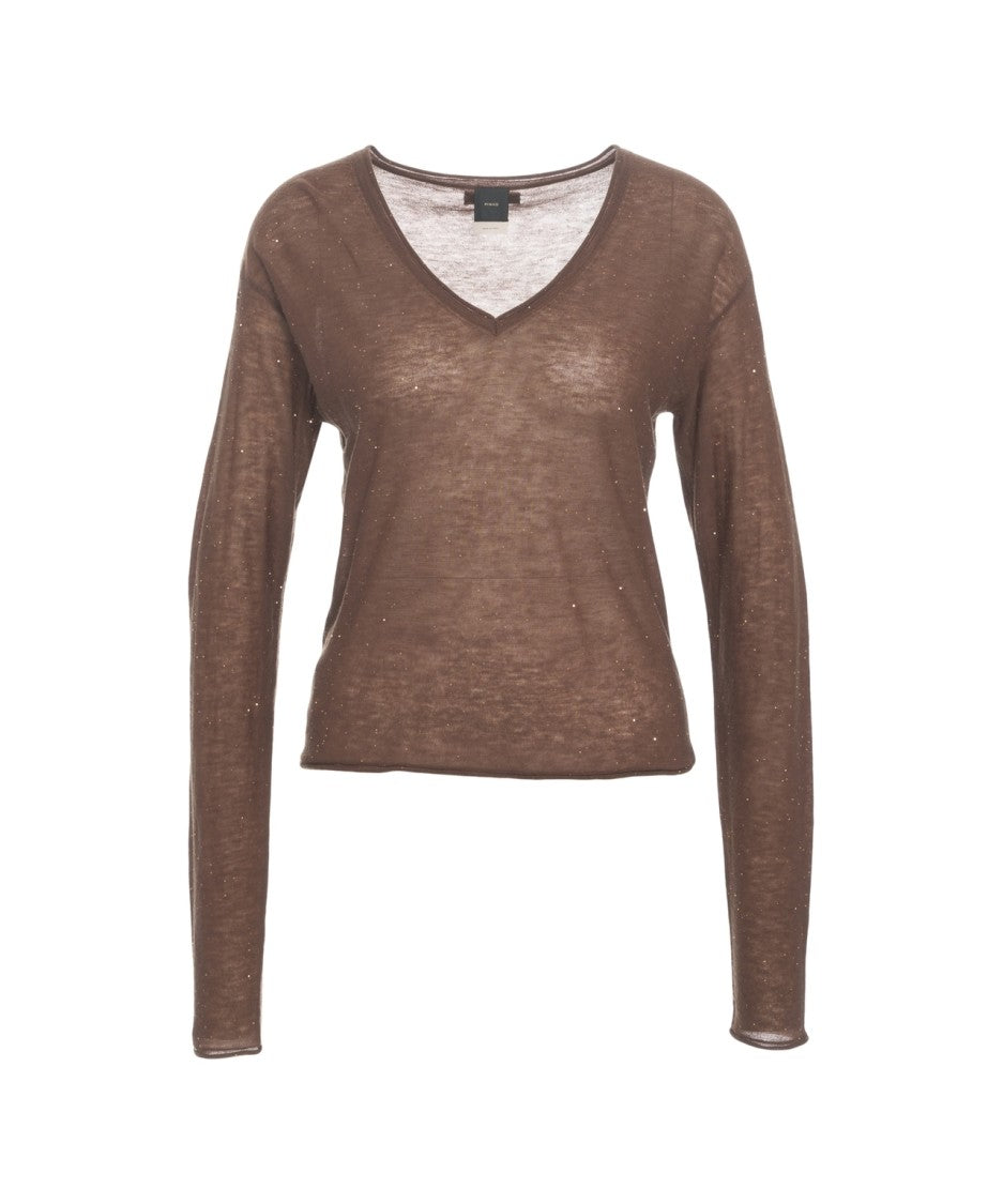 Pinko 'Solomone' Glitter-Trimmed Sweater