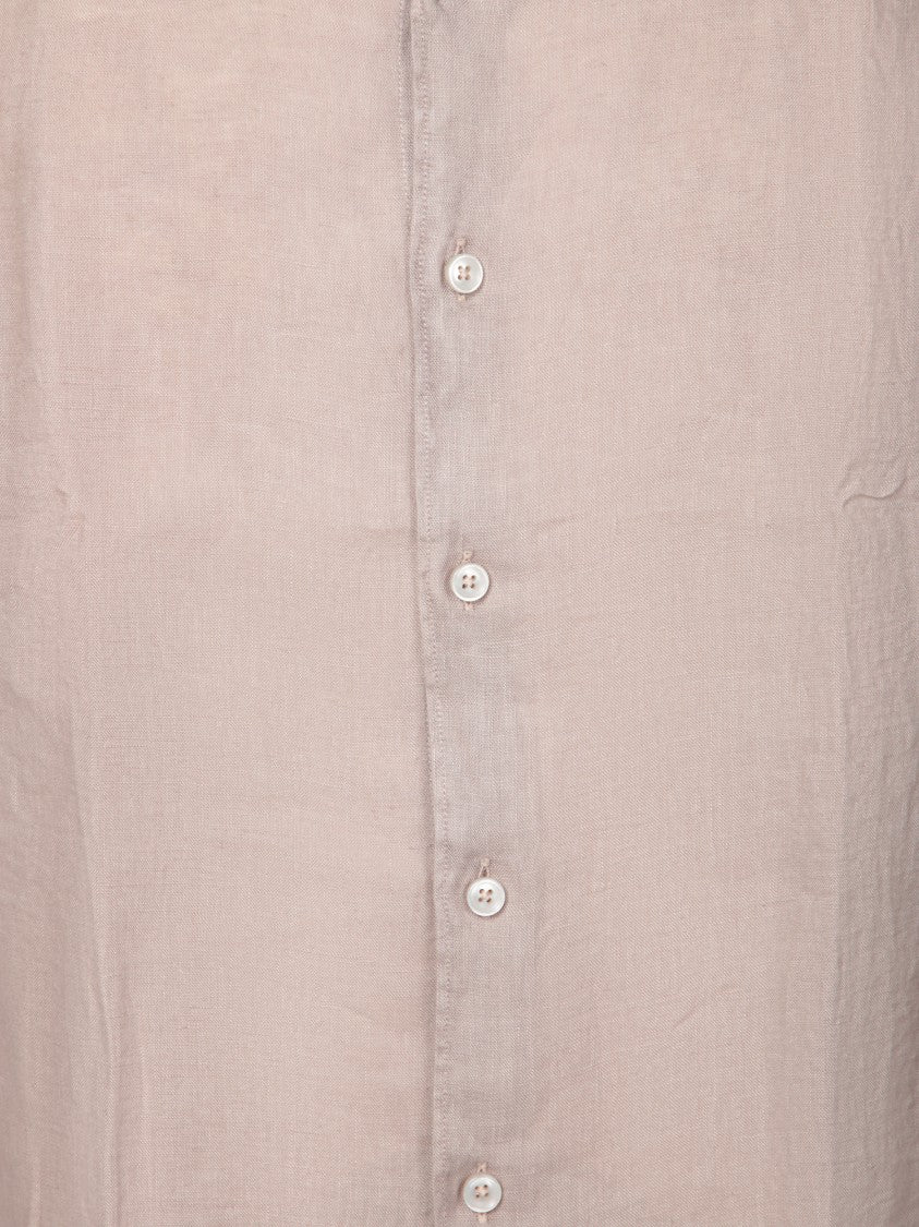 Dell'oglio Linen Shirt With Classic Collar