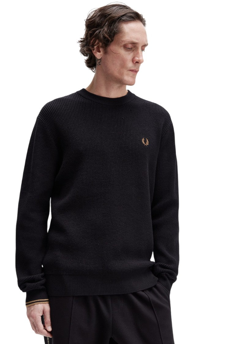Fred Perry Textured Embossed Cotton Blend Fred Perry Sweater