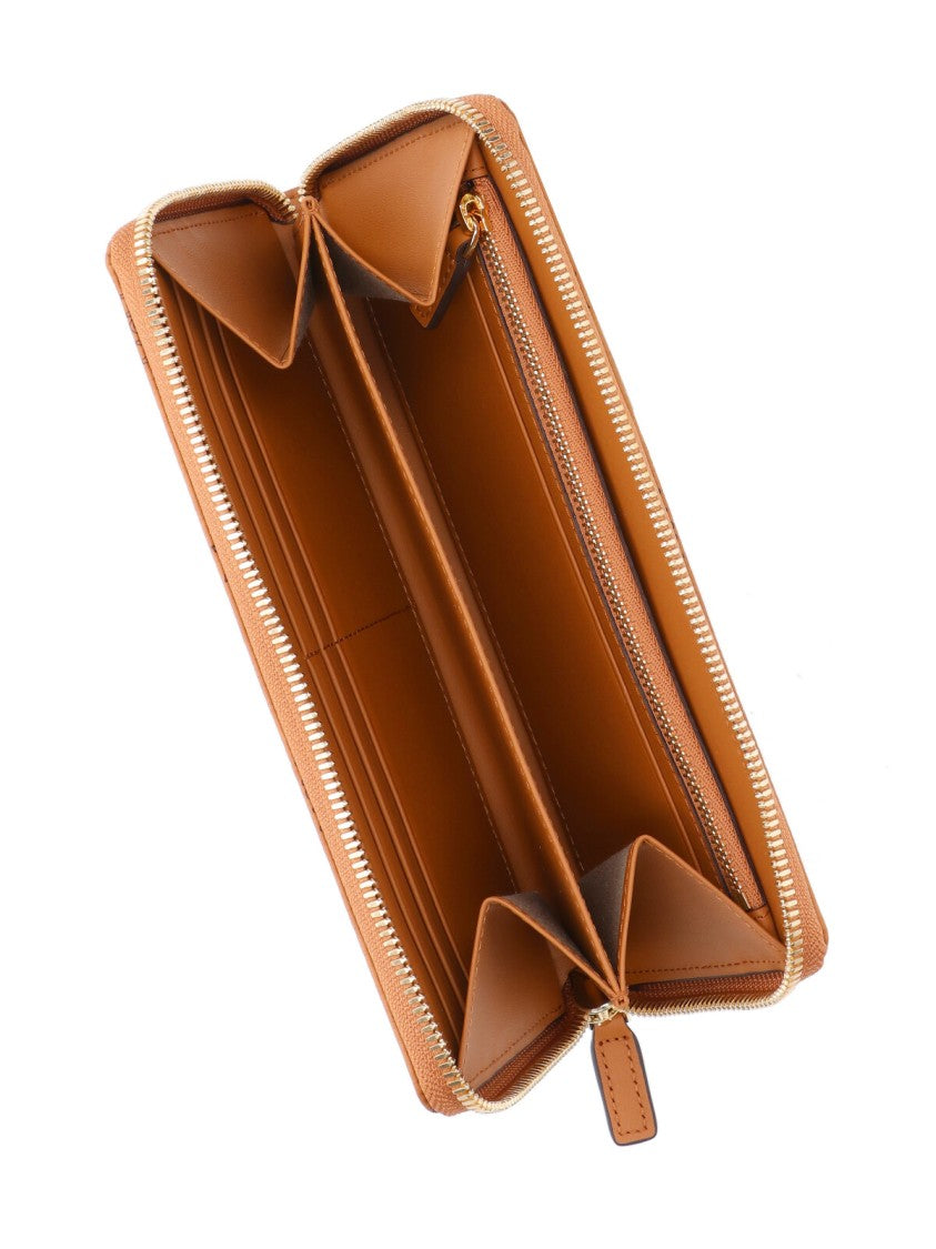 Mcm Brown "Visetos" Aren Large Zip Wallet