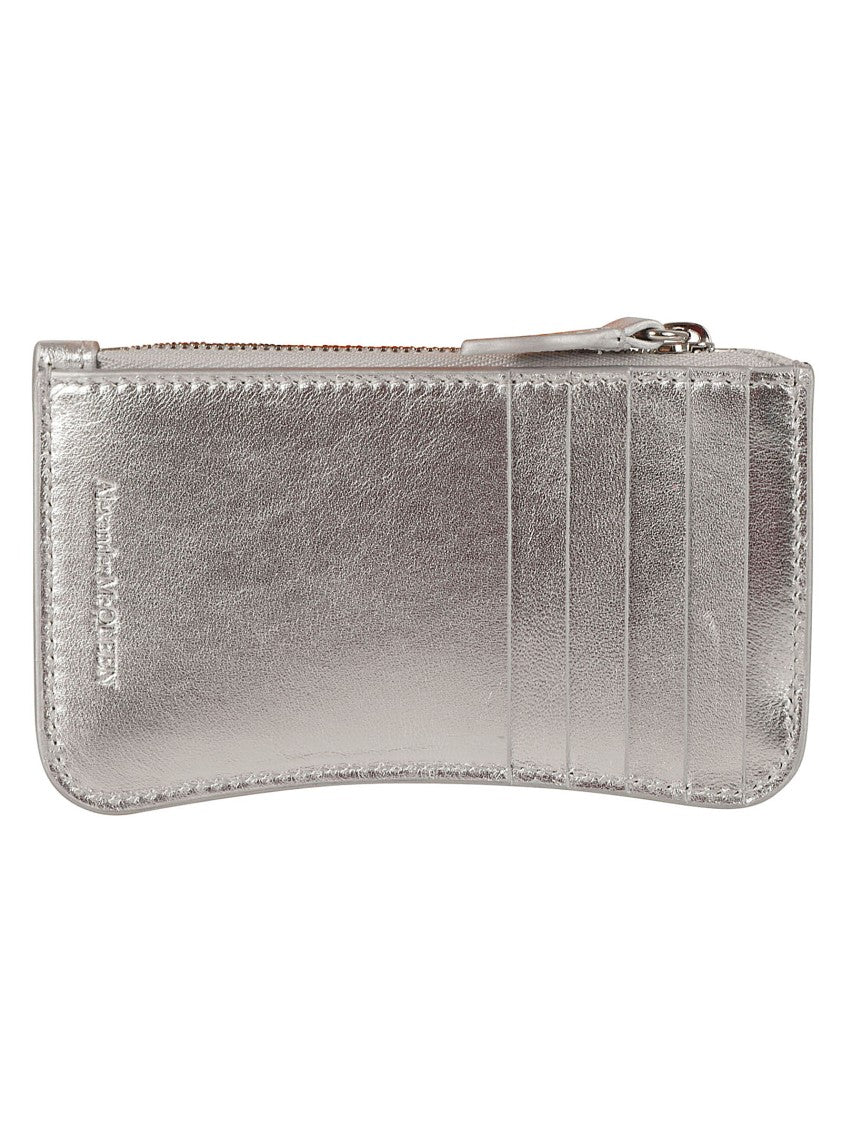 Alexander Mcqueen Silver Metallic-Finish Wallet