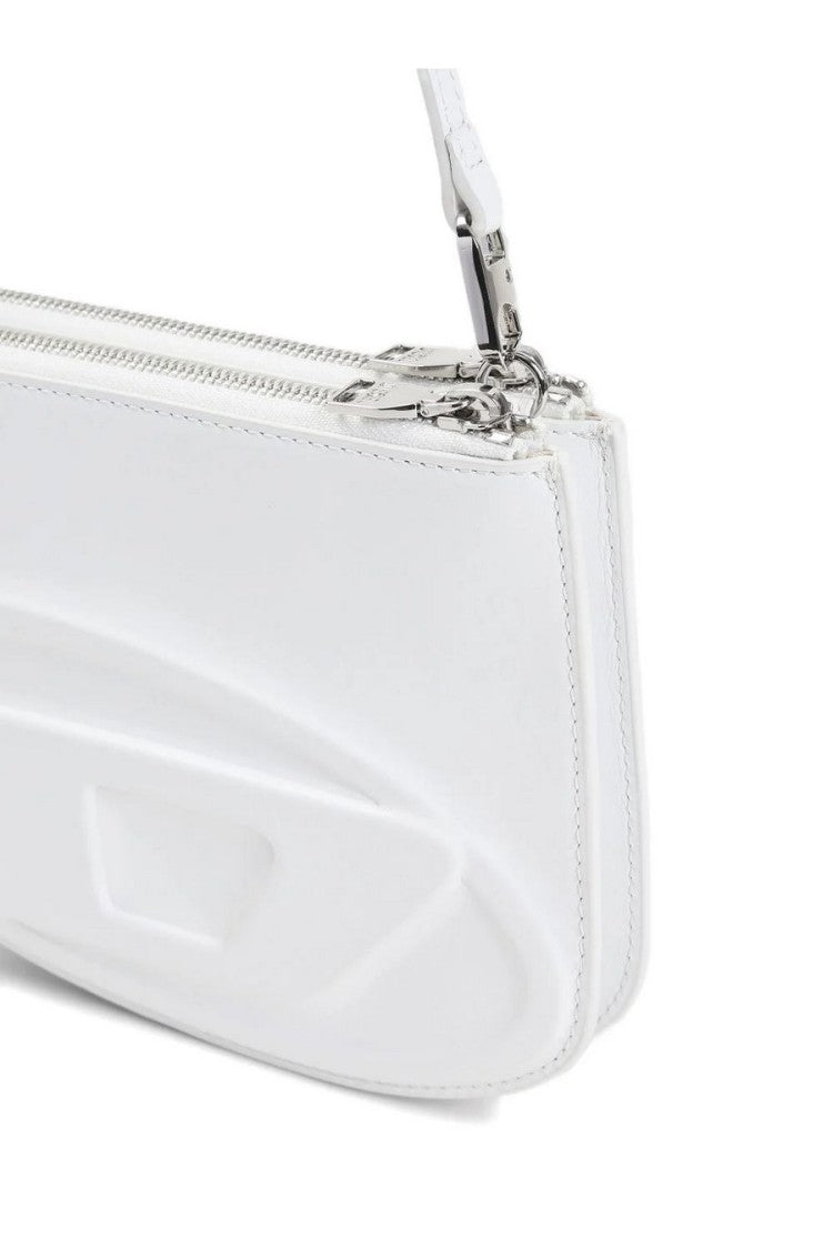 Diesel Structured White Leather Shoulder Bag