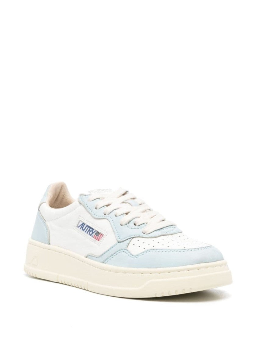 Autry White Multicolour Perforated Calf Leather Sneakers