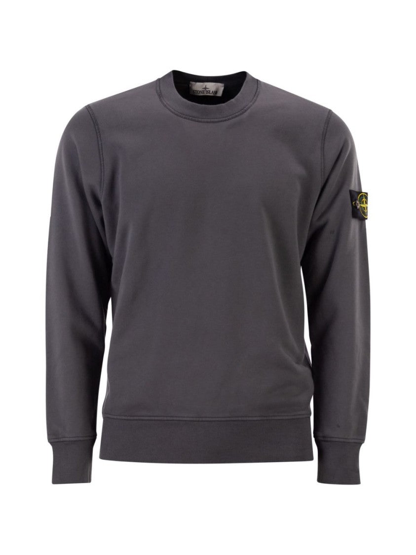 Stone Island Garment-Dyed Sweatshirt With Ribbed Crewneck