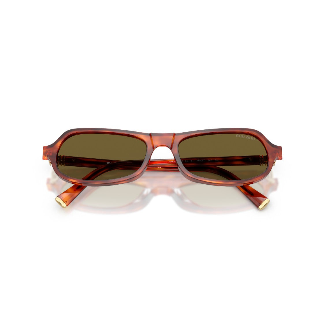 Miu Miu 0Mu B10su Rectangular Tortoiseshell Sunglasses