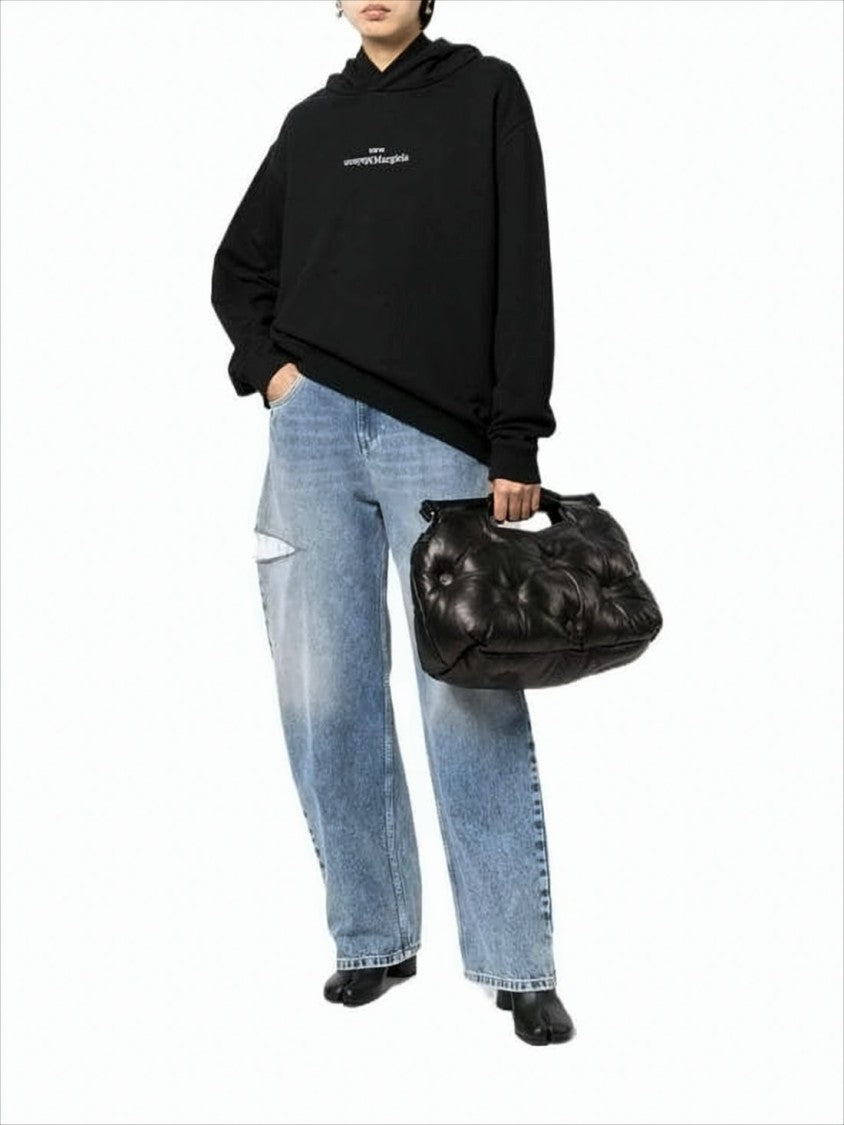 Maison Margiela Black Relaxed-Fit Hoodie With Minimalist Design